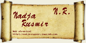 Nadja Rusmir vizit kartica
